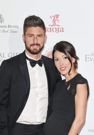 Olivier Giroud et son épouse Jennifer, enceinte, le 30 novembre 2015