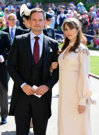 Patrick J. Adams et sa femme Troian Bellisario au mariage du prince Harry et de Meghan Markle le 19 mai 2018