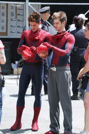 Andrew Garfield and Paul Giamatti dans Spider-Man 2