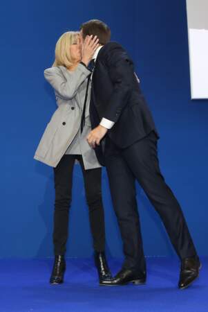 Emmanuel Macron, vainqueur du premier tour de l'élection présidentielle, à Paris, le 23 avril 2017.