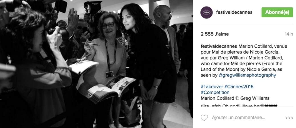En mode selfie pour Marion Cotillard
