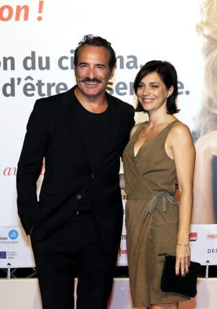 Jean Dujardin et Nathalie Péchalat, à l'ouverture du 10e Festival Lumière, à Lyon, le 13 octobre 2018