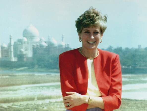Lady Diana, devant le Taj Mahal, en Inde, en 1992