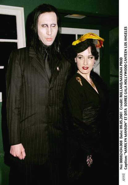 Dita Von Teese et son ex Marilyn Manson en 2001
