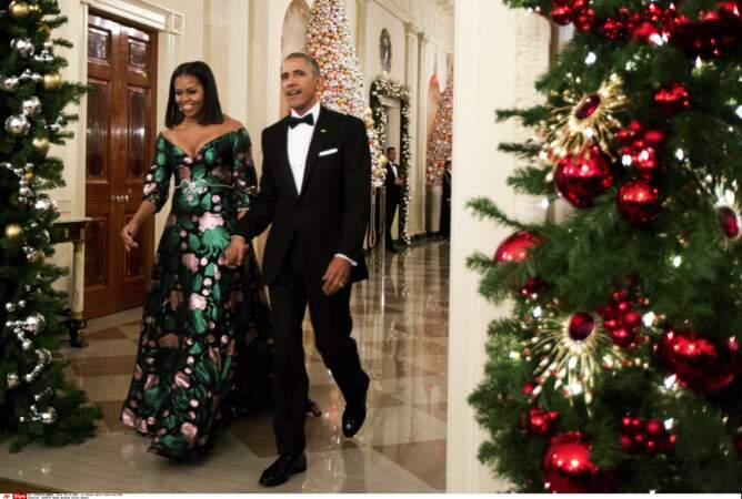Michelle, habillée par Gucci, et Barack Obama 