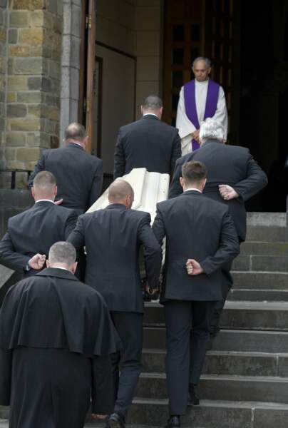 Obsèques de Maurane en l'église Notre-Dame des Grâces à Woluwe-Saint-Pierre en Belgique le 17 mai 2018. 