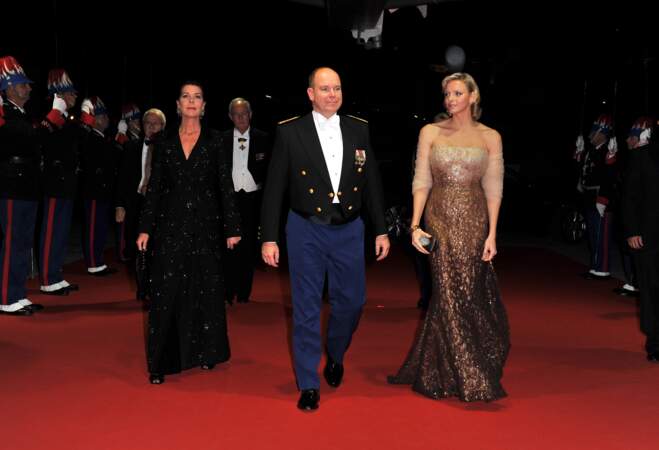 Caroline, Albert et Charlene au gala de la fête nationale monégasque, en 2010