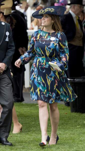 La princesse Eugenie d'York avait déjà porté son chapeau fleuri pour le Royal Ascot 2017.