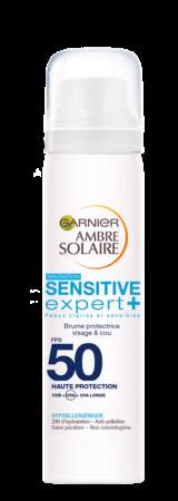 Brume Sèche Anti-sable Sensitive Expert Enfant 50+ Ambre Solaire, Garnier, 12,50 €.