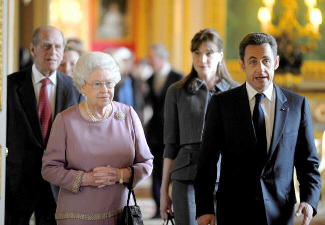 Nicolas Sarkozy et la reine Elizabeth 2