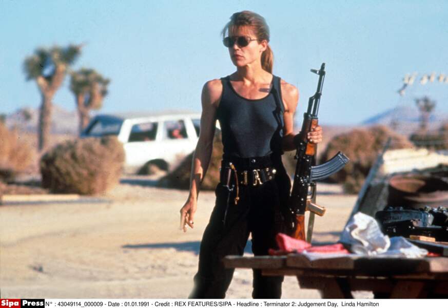 Linda Hamilton dans Terminator 2