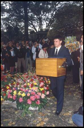 L'enterrement de François Truffaut au cimetière de Montmartre le 28 octobre 1984