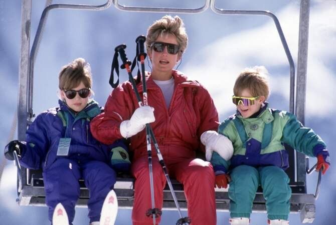Vacances au ski en famille en 1992, Diana veille sur le prince Harry