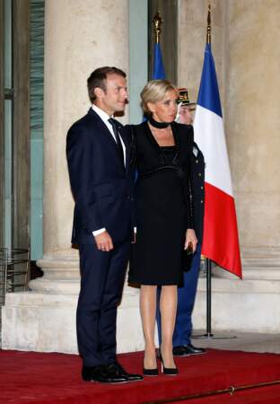Brigitte Macron en tenue Elie Saab à Paris, le 25 septembre 2017