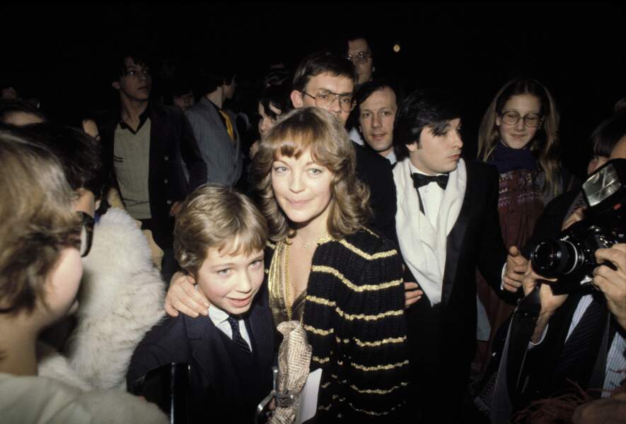 Romy Schneider et son fils David à la cérémonie des César en 1981