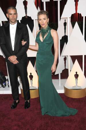 Scarlett Johansson et Romain Dauriac aux Oscars en 2015