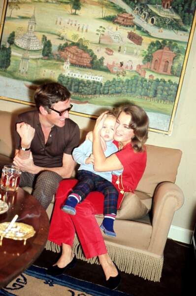 Romy Schneider, Harry Meyen et leur fils David en 1968