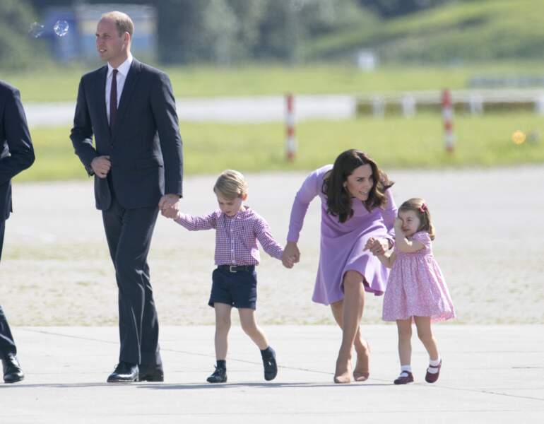 William, Kate Middleton et leurs deux aînés en juillet 2017 