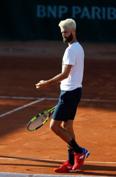 Benoit Paire lors d'un entrainement à Roland Garros le 24 mai 2018