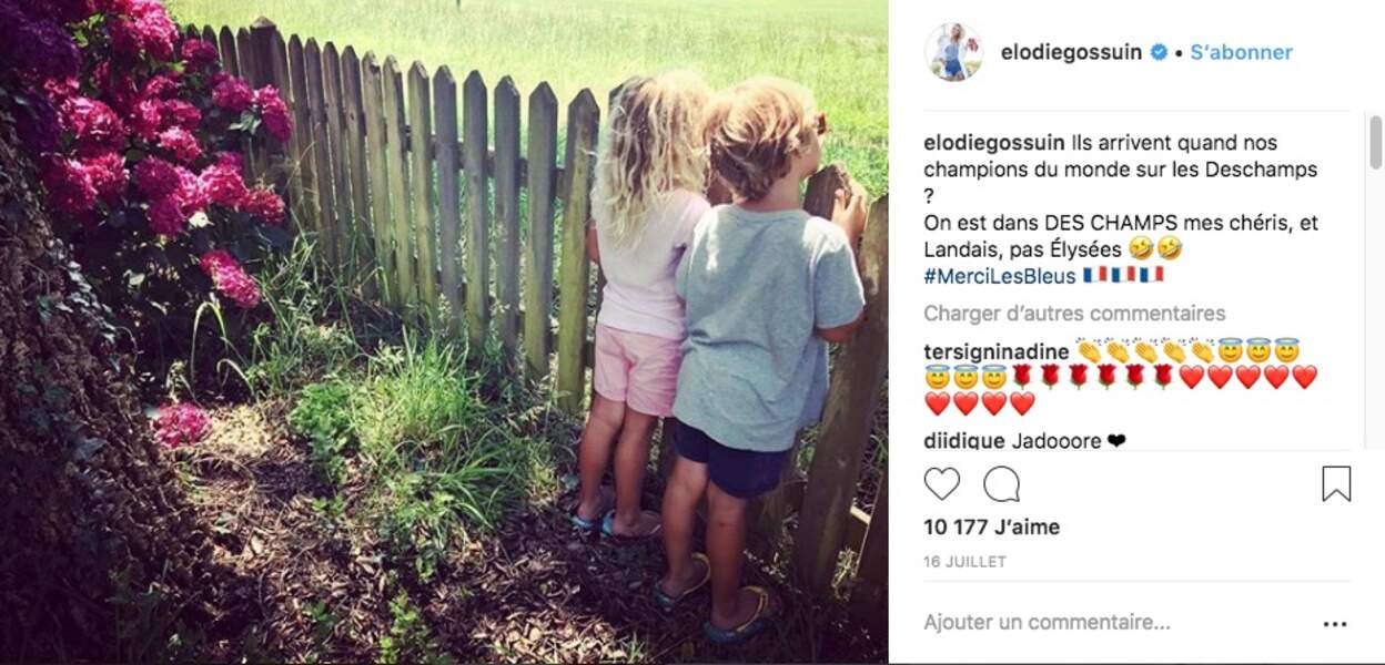 Les enfants d'Elodie Gossuin ont vécu la victoire des Bleus à la Coupe du monde depuis leur camping