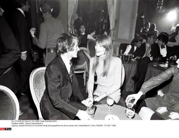 Les deux amoureux en soirée chez Castel-Maxim's, en avril 1968.