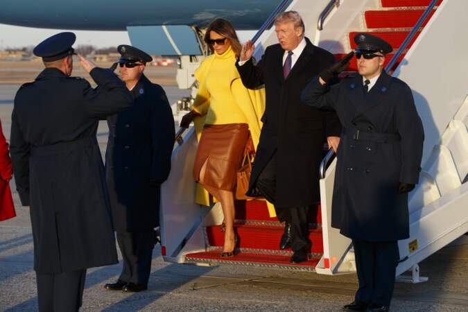 Donald et Trump sur le tarmac de l'aéroport de Cincinnati