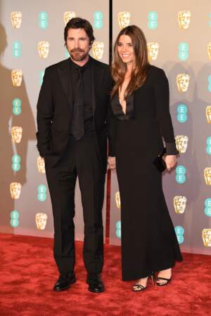 Christian Bale et sa femme Sibi Blazic au photocall de la cérémonie des BAFTA à Londres, le 10 février 2019