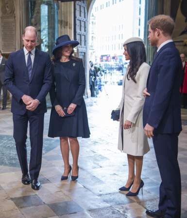 Le prince William, Kate Middleton, Meghan Markle et le prince Harry à la cérémonie du Commonwealth