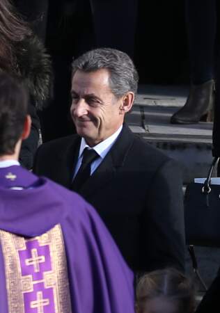 Nicolas Sarkozy aux obsèques de sa mère Andrée Sarkozy née Andrée Mallah