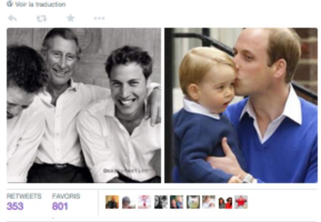 Le grand-père, le père, et le fils Windsor, en un tweet. 