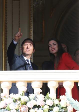 Gad Elmaleh et sa compagne Charlotte Casiraghi au palais princier de Monaco en janvier 2015