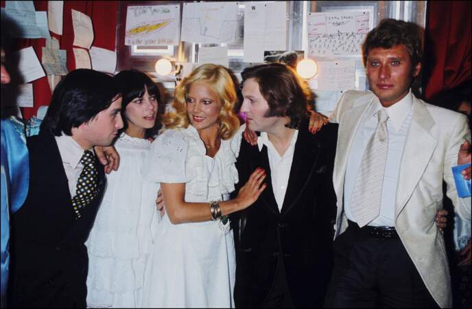 Thierry Le Luron avec Sylvie Vartan et Johnny Hallyday, Jean-Jacques Debout et Chantal Goya