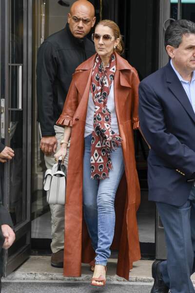 Céline Dion à la sortie du Royal Monceau à Paris 