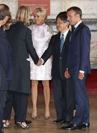 Brigitte Macron lors de sa rencontre avec le prince Naruhito du Japon, le 12 septembre, à Versailles