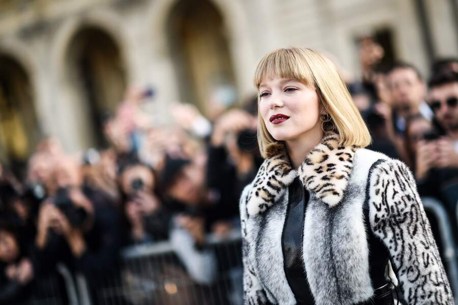 Léa Seydoux lors du défilé Louis Vuitton printemps-été 2018 le 3 octobre 2017 à Paris
