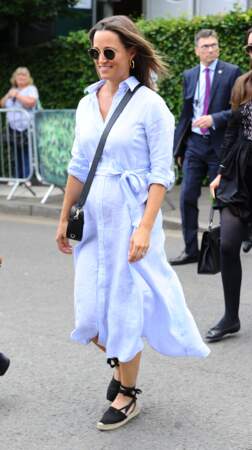 Pippa Middleton à son arrivée au tournoi de tennis de Wimbledon