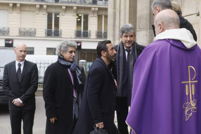 Olivier Benkemoun aux obsèques de Henry Chapier en l'église Notre-Dame des Champs à Paris le 4 février 2019