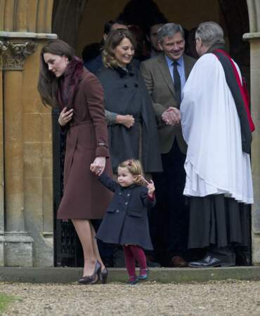 Carole Middleton assiste à la messe de Noël à Englefield avec la famille royale d'Angleterre, le 25 décembre 2016