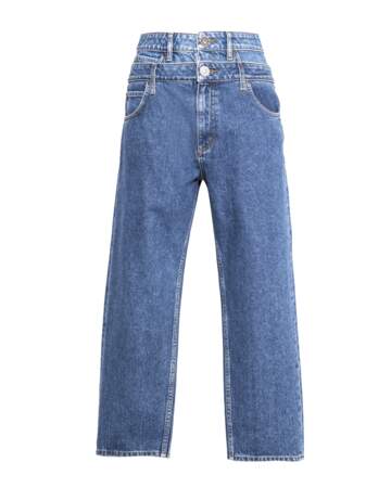 Double, jeans à double boutonnière coupe mom fit, 175 € (Sandro).