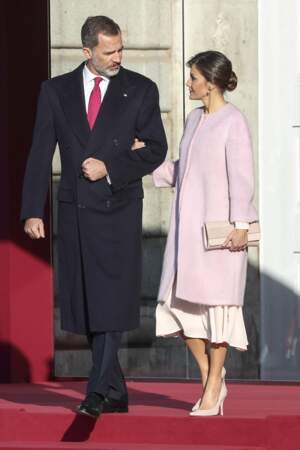 Toujours très élégants, Le roi Felipe VI et la reine Letizia d'Espagne 