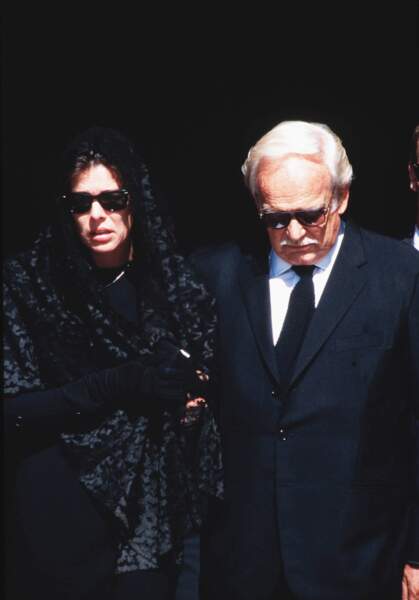 Caroline et Rainier de Monaco, lors des obsèques de Stefano Casiraghi, en 1990
