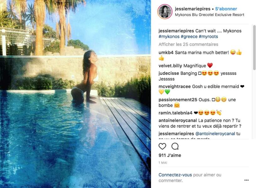 Jessica Pirès très sexy à Mykonos