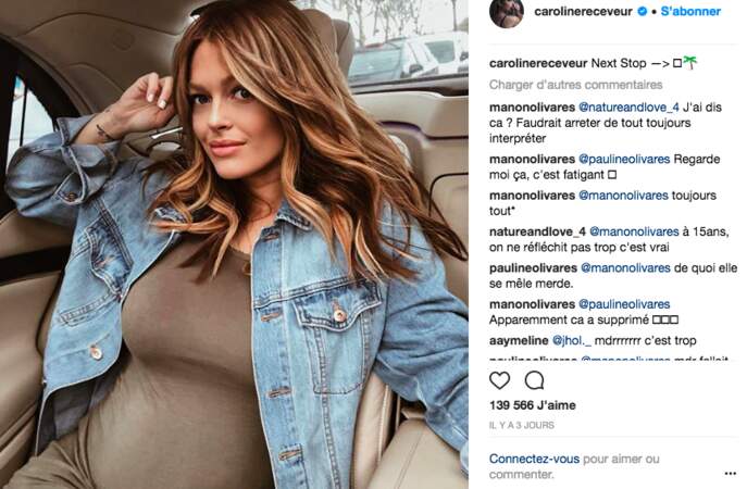 Caroline Receveur dévoilé son ventre arrondi sur Instagram 