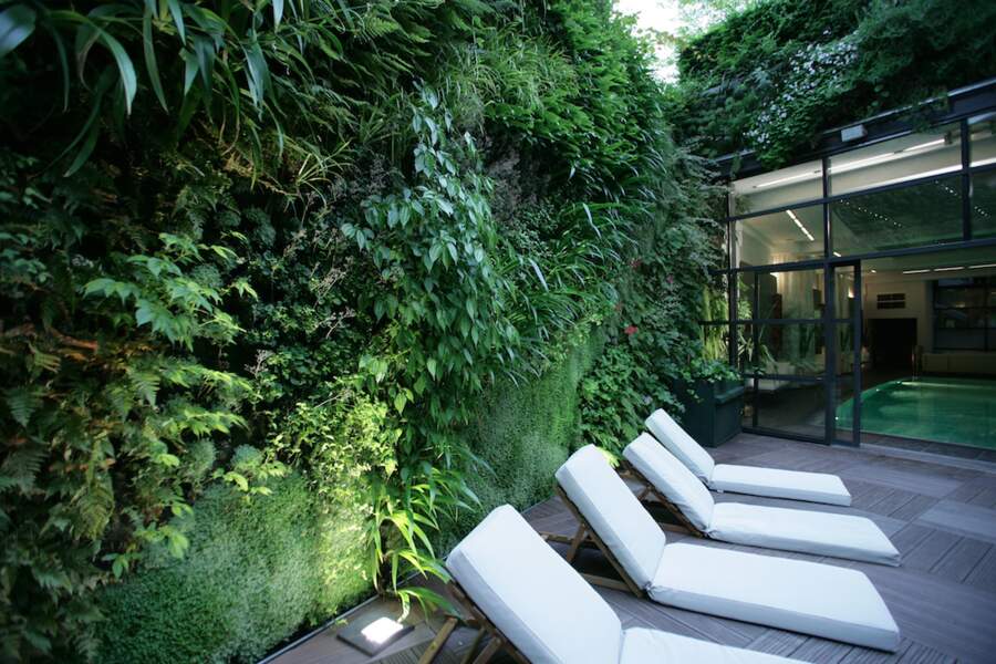 On adore : la terrasse avec mur végétal du Ken Club, idéale pour buller en plein Paris 