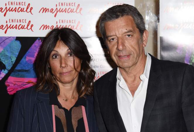 Michel Cymes et sa femme au Gala d'Enfance Majuscule donné à la salle Gaveau, à Paris, le 25 mars 2019.