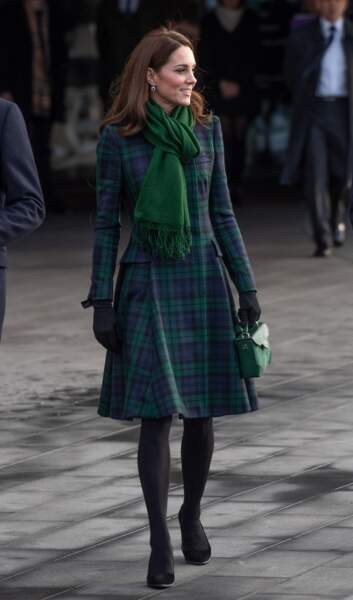 Kate Middleton le 29 janvier 2019 reçycle son manteau écossais déjà porté trois fois depuis 2012, une vraie passion