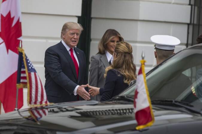 Melania Trump et son mari parfaitement assortis en costume le 11 octobre à la Maison-Blanche