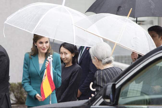 La reine Letizia rencontre l'impératrice du Japon, Akihito Michiko