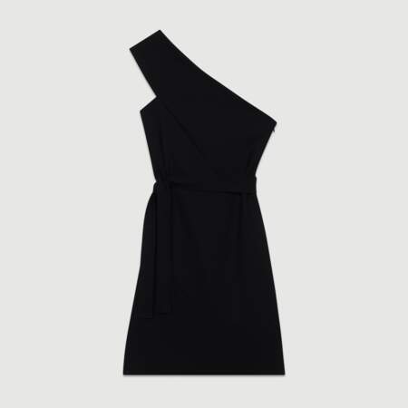 Robe noire asymétrique, 250 € en soldes à 175 €, Maje.