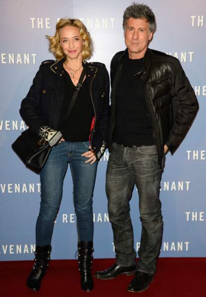 Hélène de Fougerolles et Marc Simoncini au Grand Rex en janvier 2016 à l'avant-première du film “The Revenant“.